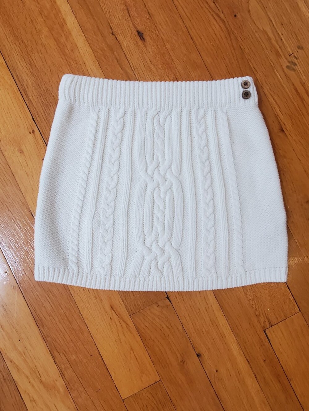Cream Cable Knit Skirt